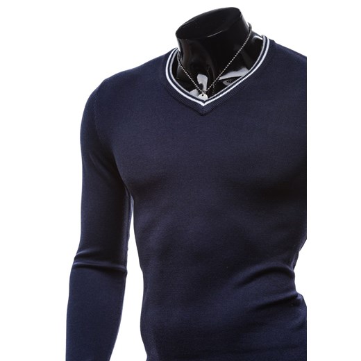 Granatowy sweter męski w serek Denley B885