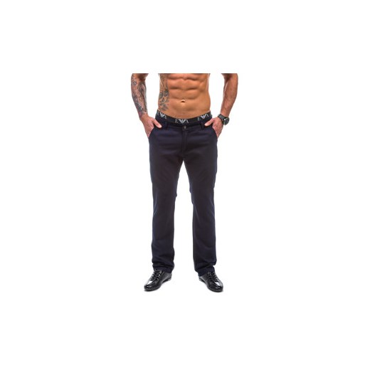Atramentowe spodnie chinosy męskie Denley 570