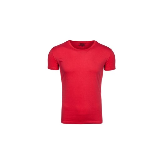 Czerwony t-shirt męski bez nadruku Denley AK999