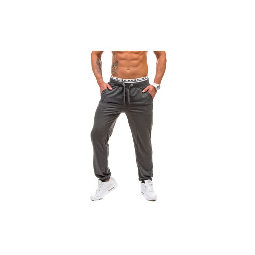 Antracytowe spodnie dresowe męskie Denley 1007