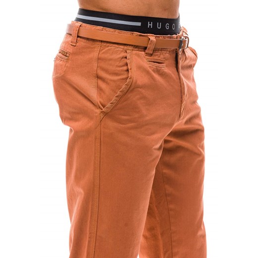 Pomarańczowe spodnie chinosy męskie Denley 6186
