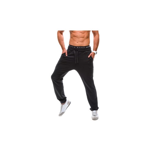 Czarne spodnie dresowe męskie Denley 2116