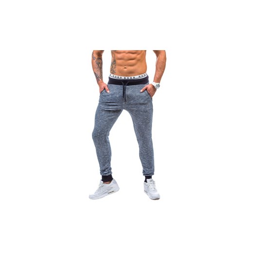 Granatowe spodnie dresowe męskie Denley 4265