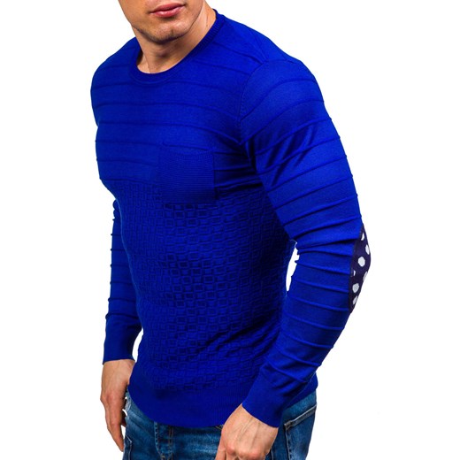 Kobaltowy sweter męski Denley 2028