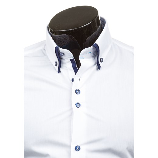 Biała koszula męska elegancka z długim rękawem Bolf 6898