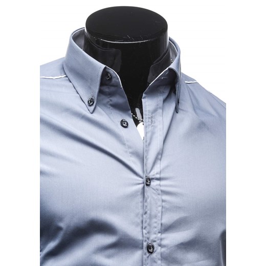 Szara koszula męska elegancka z długim rękawem Bolf 4751