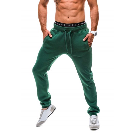 Zielone spodnie dresowe męskie Denley AK70