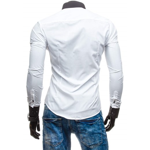 Biała koszula męska elegancka z długim rękawem Bolf 5798