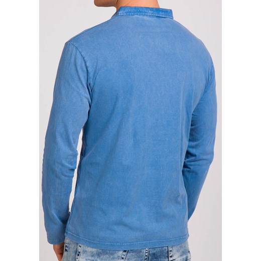 Niebieska koszulka polo męska z długim rękawem Denley 2729 Comeor  M Denley.pl