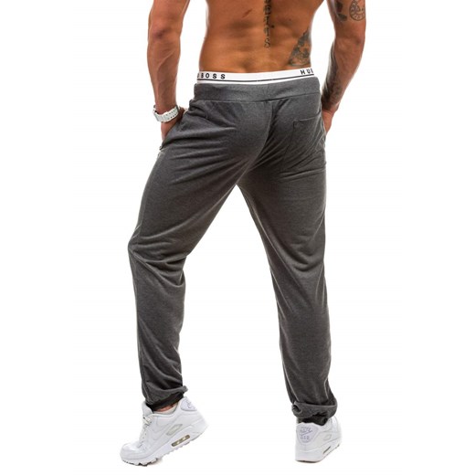 Antracytowe spodnie dresowe męskie Denley 1060