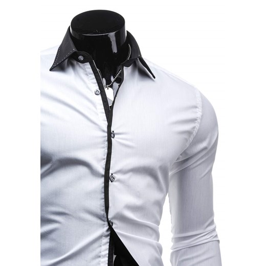Koszula męska elegancka z długim rękawem biała Bolf 4750