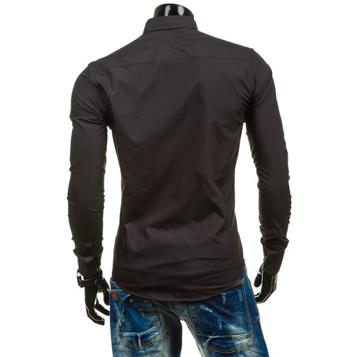 Koszula męska elegancka z długim rękawem czarna Bolf 6875