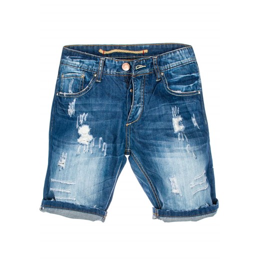 Granatowy krótkie spodenki jeansowe męskie Denley Y973