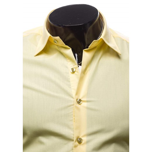 Koszula męska elegancka z długim rękawem żółta Bolf 5721