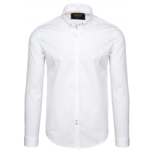Koszula męska elegancka z długim rękawem biała Denley 9661