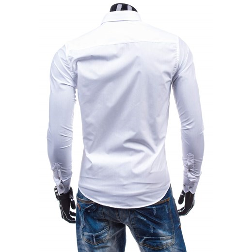 Biała koszula męska elegancka z długim rękawem Bolf 5820
