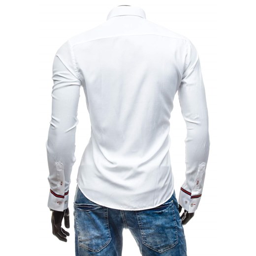 Biała koszula męska elegancka z długim rękawem Bolf 5801