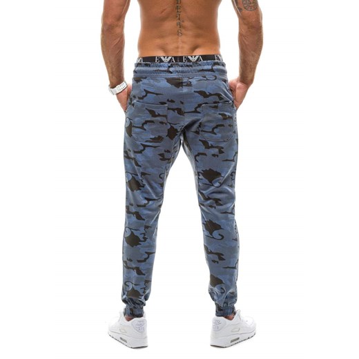 Spodnie dresowe joggery męskie moro-granatowe Denley 0367