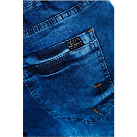 Granatowe spodnie jeansowe joggery męskie Denley 607
