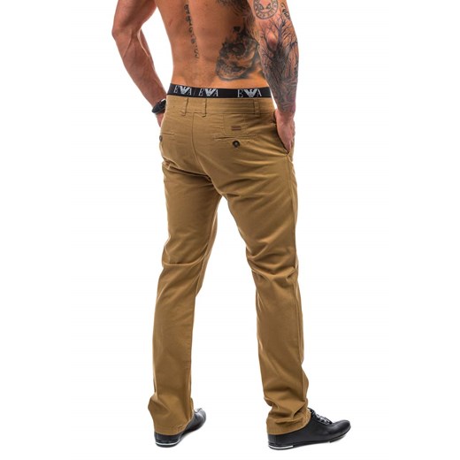 Beżowe spodnie chinosy męskie Denley 570