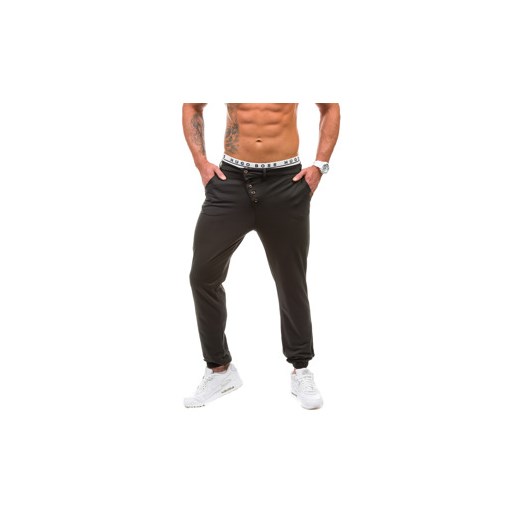 Czarne spodnie dresowe męskie Denley 1024
