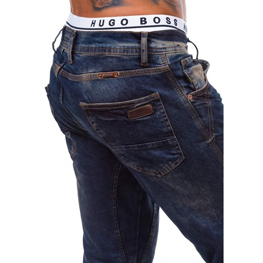 Granatowe spodnie jeansowe męskie Denley 1363
