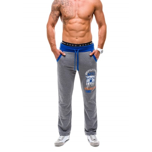 Antracytowe spodnie dresowe męskie Denley 7108