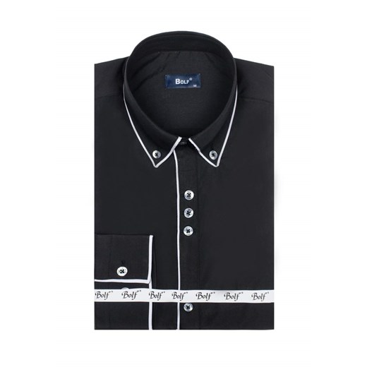 Koszula męska elegancka z długim rękawem czarna Bolf 6878