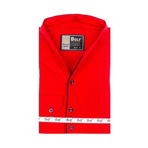 Koszula męska z długim rękawem czerwona Bolf 5720