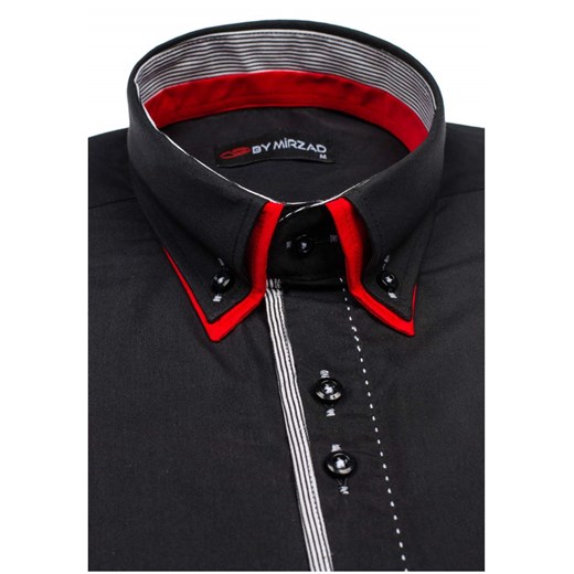 Czarna koszula męska elegancka z długim rękawem Denley 6859