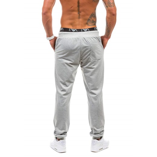 Szare spodnie dresowe męskie Denley 1062