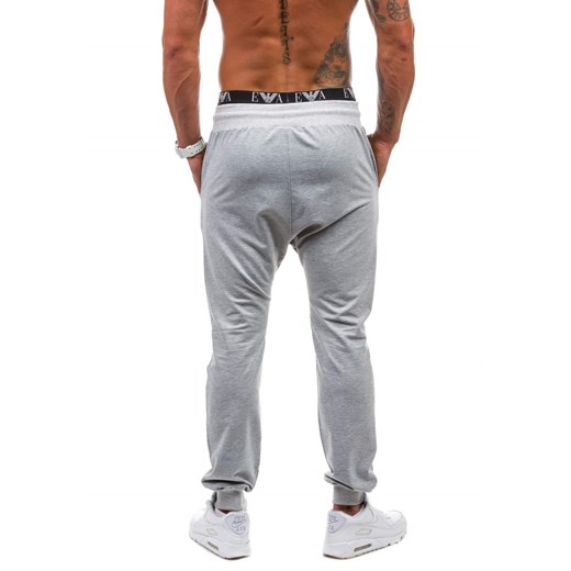 Szare spodnie dresowe męskie Denley 0423