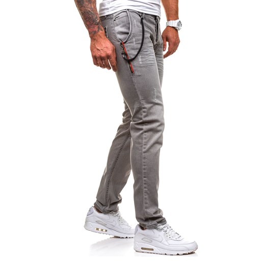 Szare spodnie jeansowe męskie Denley 4730-1 (9968)