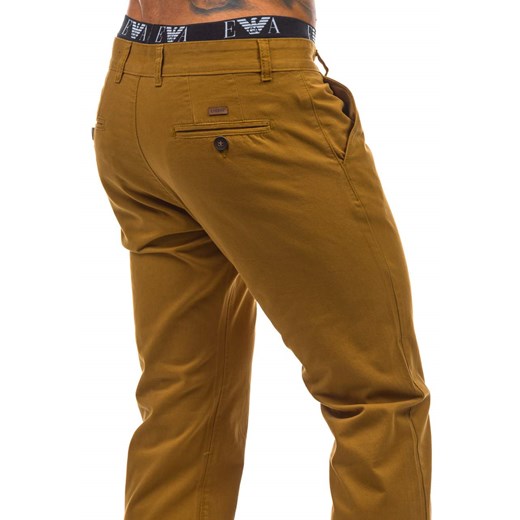 Camelowe spodnie chinosy męskie Denley 570