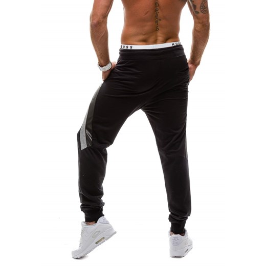 Czarne spodnie dresowe męskie Denley 1017