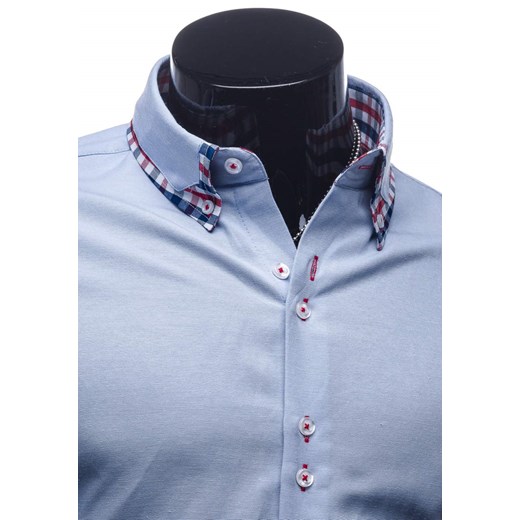 Błękitna koszula męska elegancka z długim rękawem Denley 211