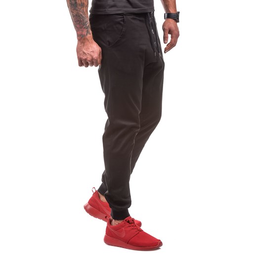 Czarne spodnie joggery męskie Denley 0472