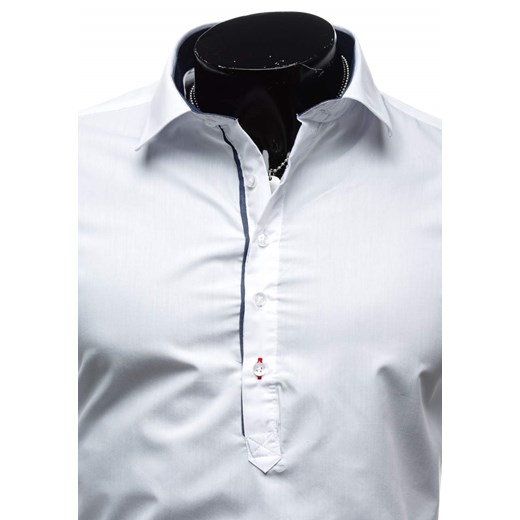 Biała koszula męska elegancka z długim rękawem Denley 5776