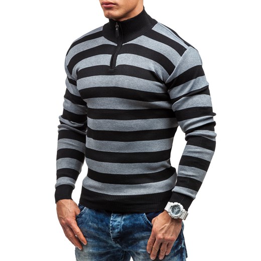 Czarny sweter męski Denley 6019