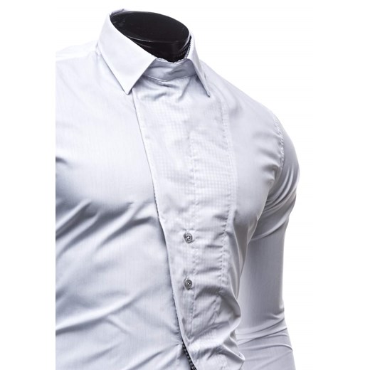 Biała koszula męska z długim rękawem Bolf 5746