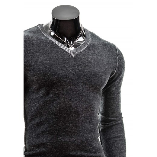 Czarny sweter męski w serek Denley 805
