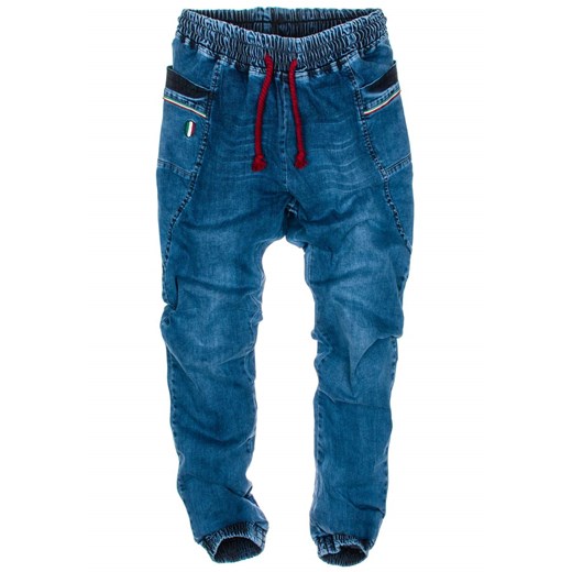 Niebieskie spodnie jeansowe joggery męskie BOLF 653
