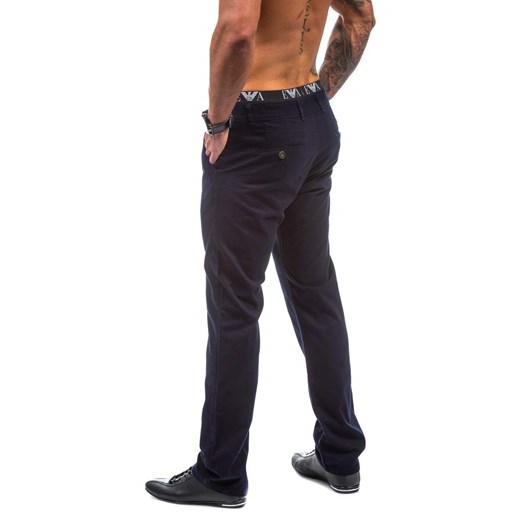 Atramentowe spodnie chinosy męskie Denley 570