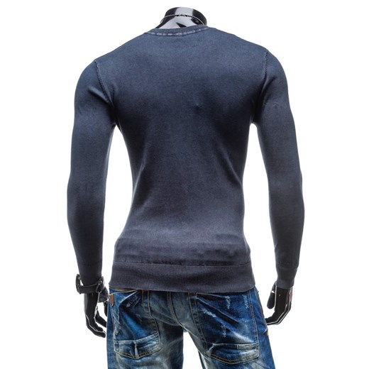 Antracytowy sweter męski w serek Denley 6029