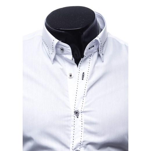 Biała koszula męska elegancka z długim rękawem Bolf 5704