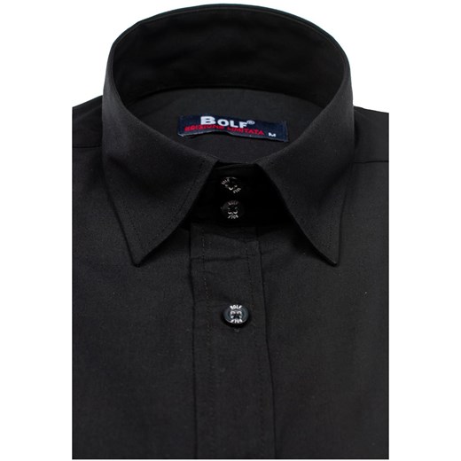 Czarna koszula męska elegancka z długim rękawem Bolf 6928