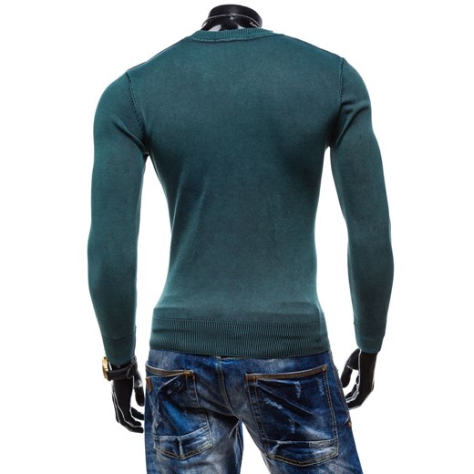 Zielony sweter męski w serek Denley B916