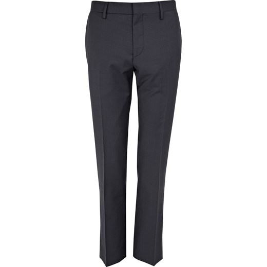 Navy slim fit suit trousers river-island szary fit