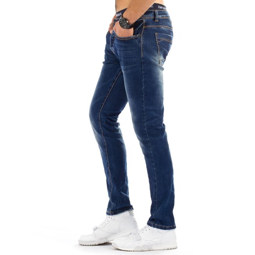 Spodnie jeansowe męskie niebieskie (ux0702)
