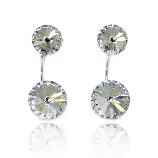 Kolczyki PODWÓJNE KRYSZTAŁY Swarovski bialy Jeweline
